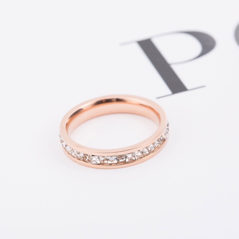 Cincin Titanium Diamond Full Vintage Korea Fashion Styling