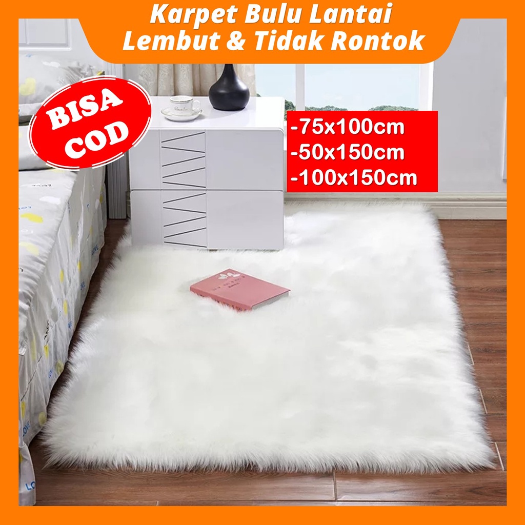 Karpet Bulu Korea Kain Alas Foto Produk Background Foto Bayi Newborn Nail Art Taplak Meja Alas Sofa Ruang Tamu Alas Lantai Bahan Premium Bulu Lembut Halus Panjang Ukuran 50x100 50x150 75x100 100x100 Warna Putih Abu Coklat