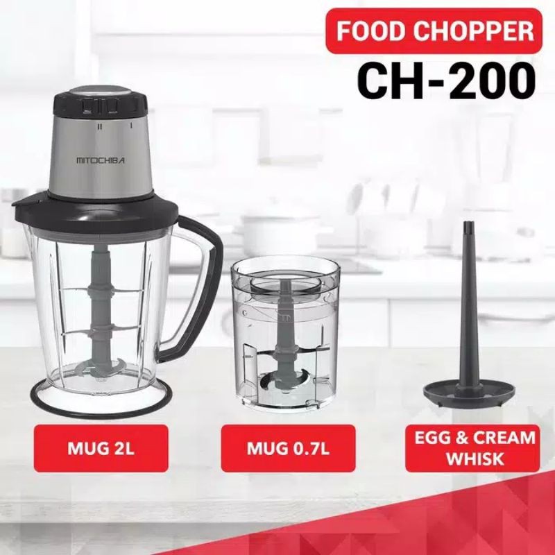 Chopper Mitochiba CH 200 - Food Chopper Mito Pencacah Makanan - Blender Daging Bumbu