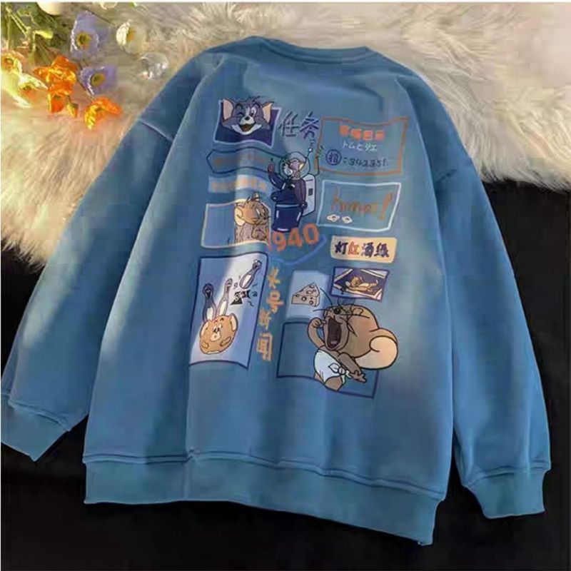 CAT AND MOUSE SWEATER 2SIDE CREWNECK KERAH O UNISEX V1