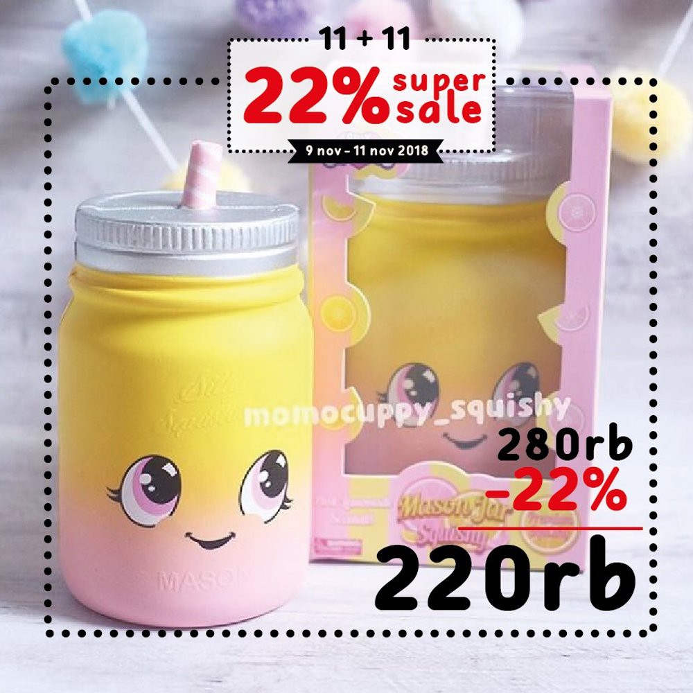 PROMO SQUISHY  LICENSED  mason jar by silly squishies 