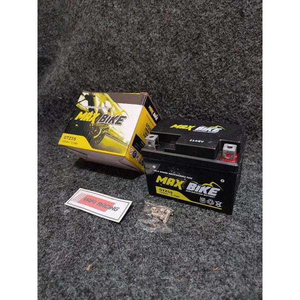 Aki Motor MAX BIKE MTZ5S/GTZ5S Aki Kering Siap Pasang dan Pakai.Sudah Terisi Gel Elektrolit Dan Siap
