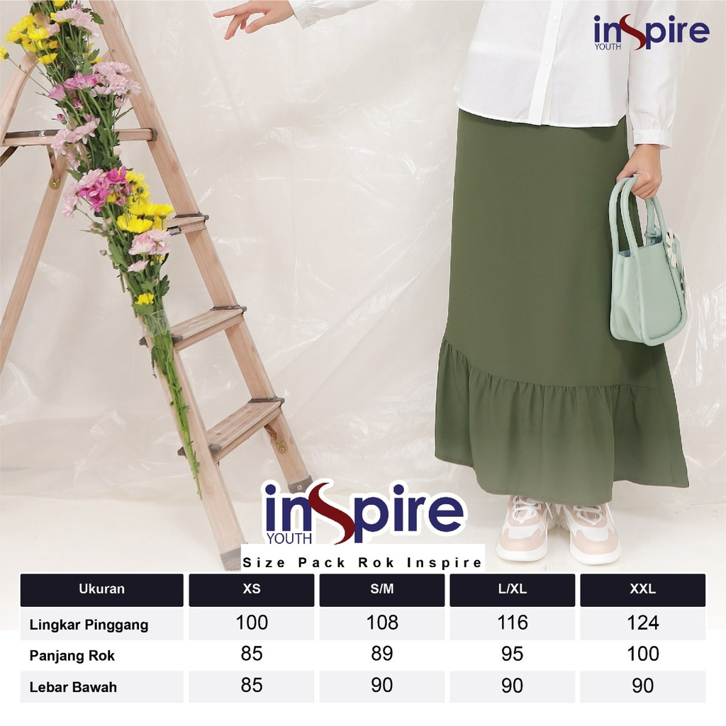 Inspire Rok IR 003 Bawahan Polos Bahan Carina Model Simple by youth inspire