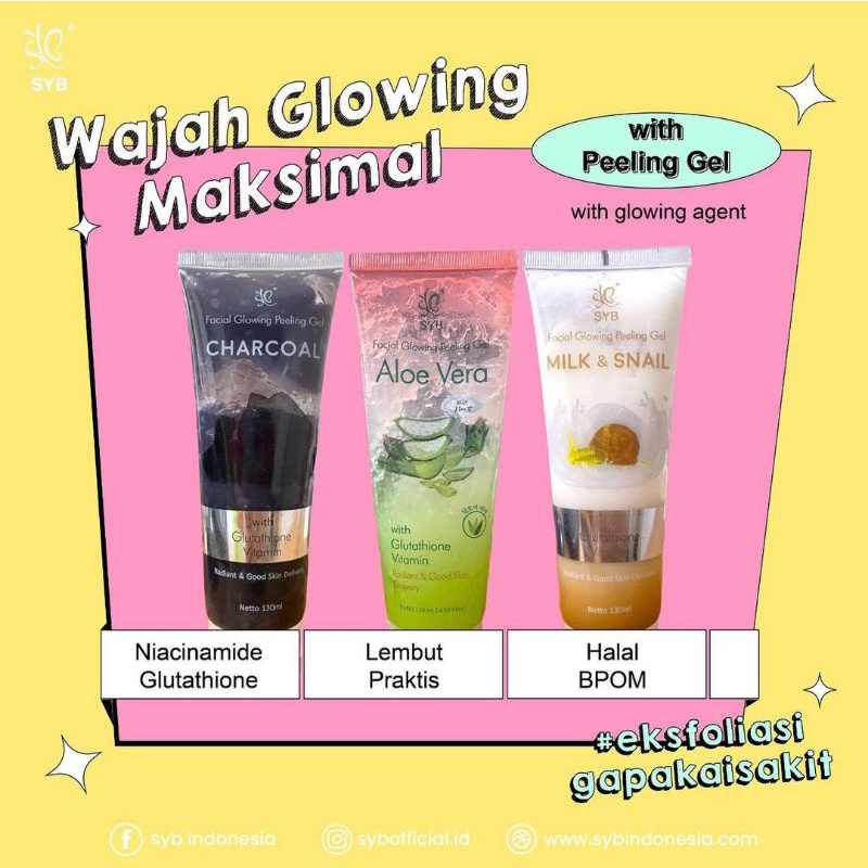 [READY] ORIGINAL BPOM FACIAL GLOWING PEELING GEL ALOEVERA BY SYB TUBE / MILK & SNAIL PEELING GIRLPAL