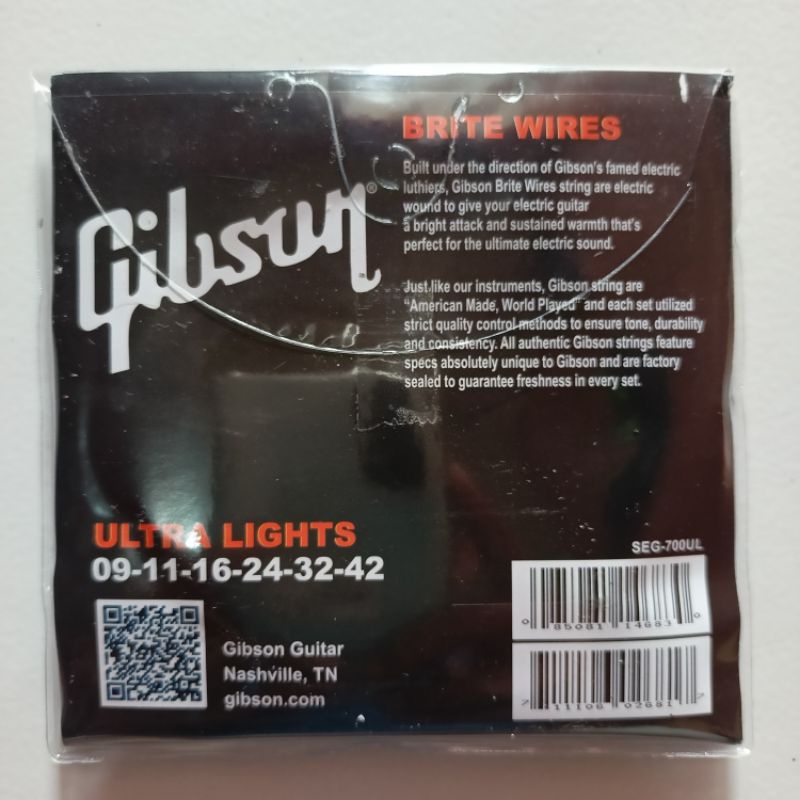 senar gitar/guitar gibson satu set 09 akustik/elektrik