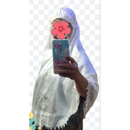 JILBAB INSTANT HAJI DAN UMROH SEMI SUTRA RENDA JUMBO II XXXL