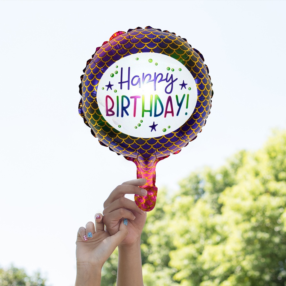 [Harga Grosir]Balon Foil Bulat Tulisan Happy Birthday Ukuran 10 &quot;Untuk Dekorasi Pesta Ulang Tahun / Pernikahan/Hot Sale