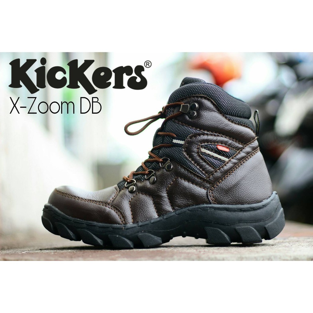 Sepatu Pria Boots Safety Ujung Besi Kulit Sapi Asli Spatu Touring Adventure Tracking Adventure Sepetu Proyek Lerja Lapangan Industri Cowok Modis Macho Kuat - ENOZ X Zoom