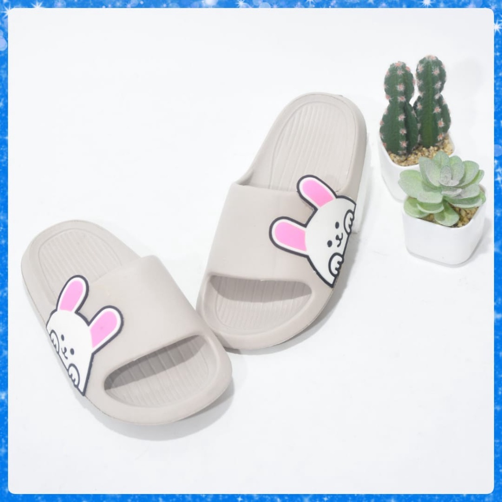 Sandal Selop Wanita Remaja Sandal Wanita Dewasa Anti Licin Motif Kelinci Terbaru UK 30-40