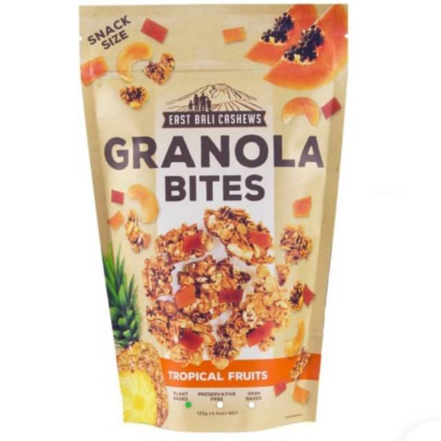 

East bali cashew granola bites tropical fruits 125 gr