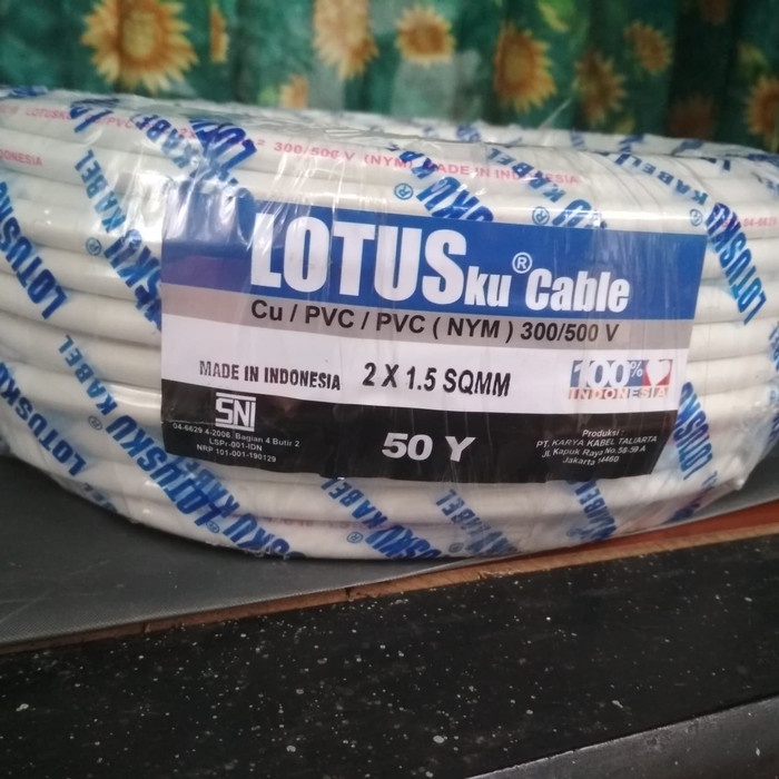 Kabel Roll - Kabel Listrik Kabel Nym 2X1,5 2X1.5 Sni Kabel Tembaga Sni 1 Roll