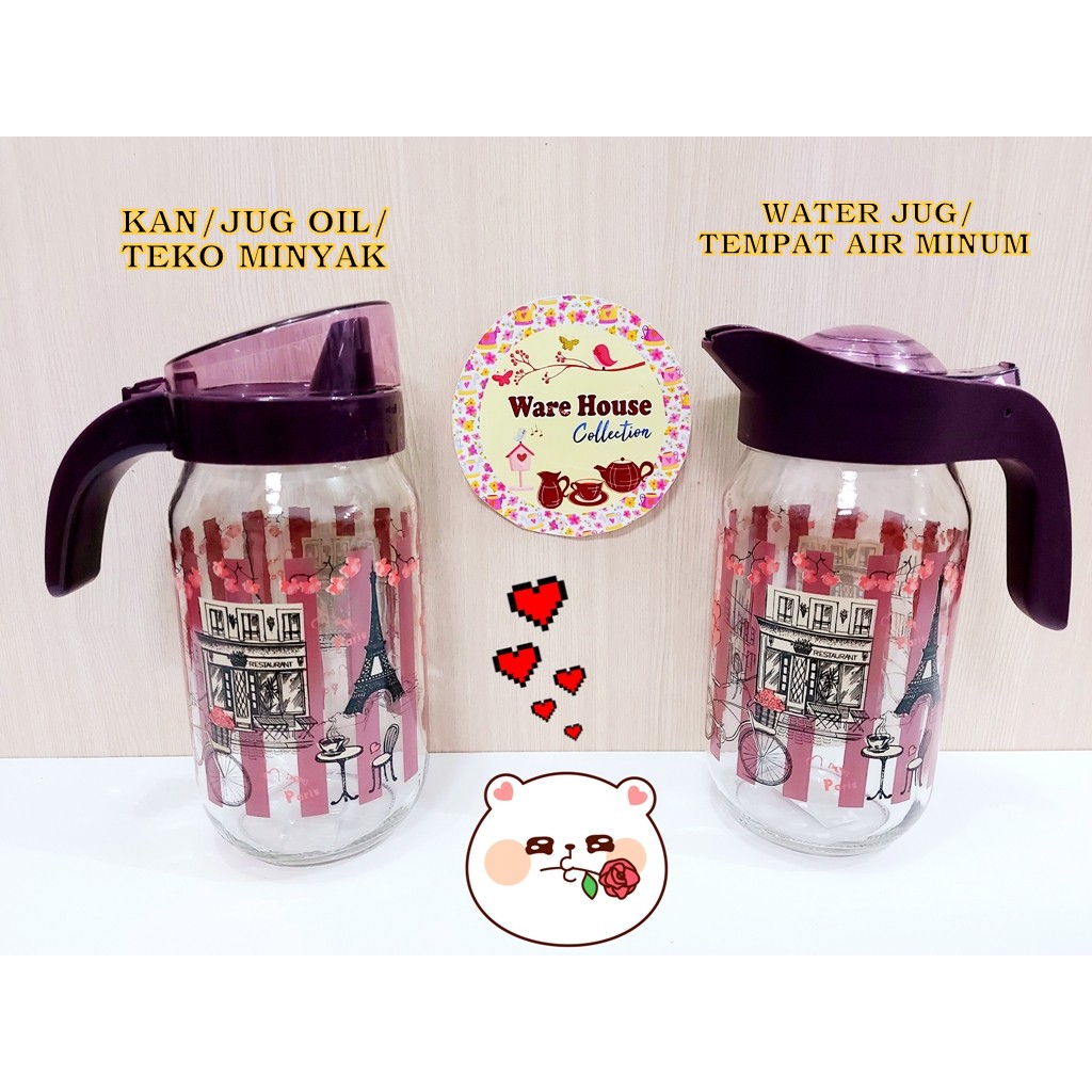 Water Jug / Pitcher/Botol Minyak Goreng 1000Ml/Herevin Dispenser Paris