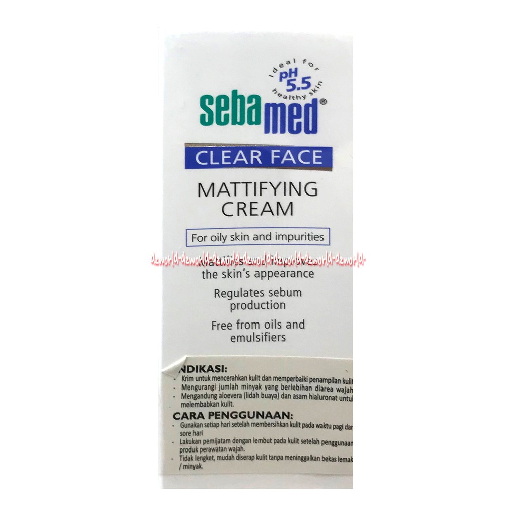 Sebamed Clear Face Mattifying Cream Tube 50ml Kulit berminyak kusam Seba Med