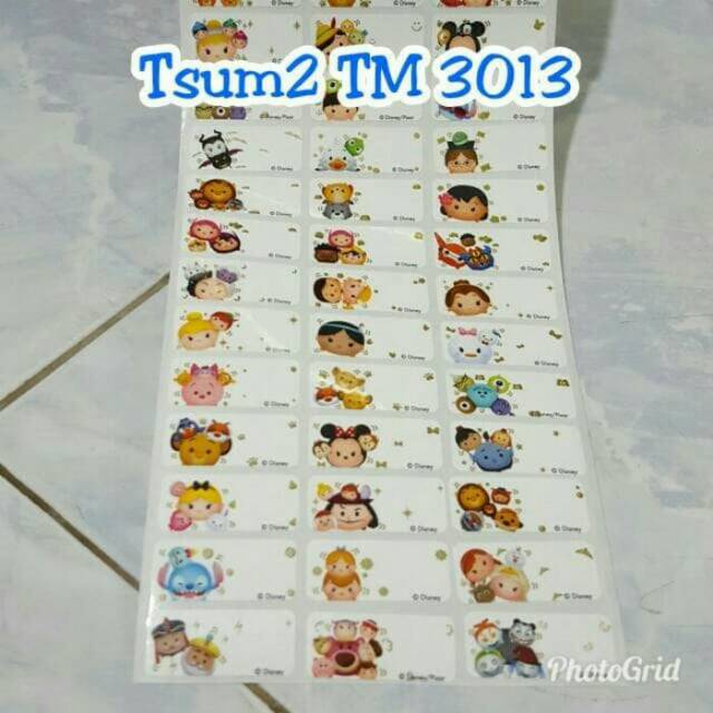 

Label nama sticker waterproof Premium Tsum Tsum Ori