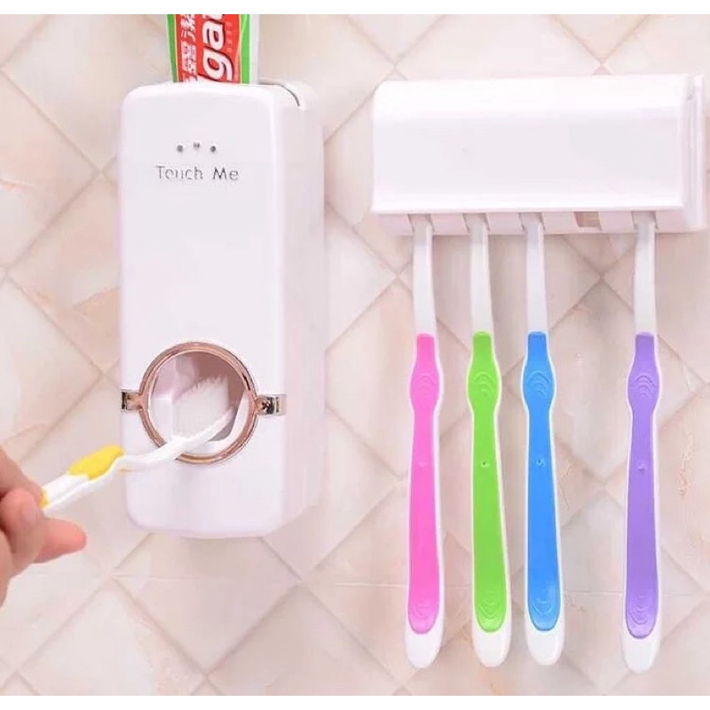 ORI | DISPENSER ODOL TOUCH ME TEMPAT GANTUNGAN SIKAT PASTA GIGI KAMAR MANDI tempel di dinding | COD Behelldental