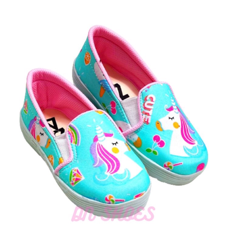 Sepatu anak perempuan motif unicorn tosca cute