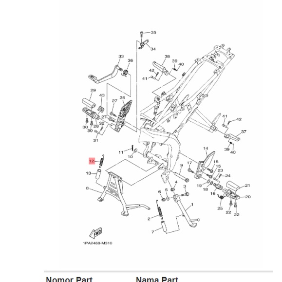 PER STANDAR TENGAH VIXION NEW NVL NVA BK8 ORI YGP 90506-35812