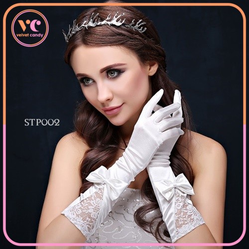 [READY STOK] SARUNG TANGAN PERNIKAHAN PUTIH PANJANG WEDDING GLOVES STP-AD002