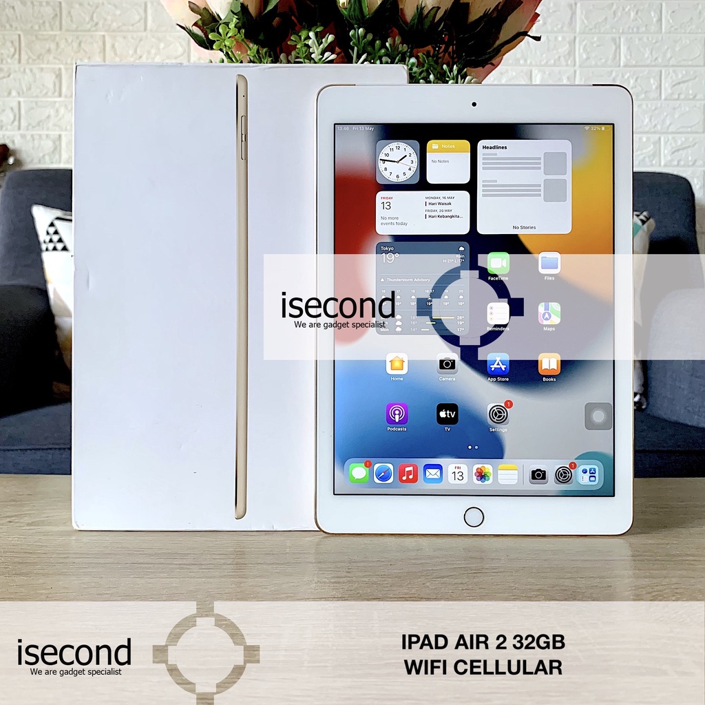 Ipad Air 2 32GB WIFI CELL 4G LTE Second Fullset Mulus