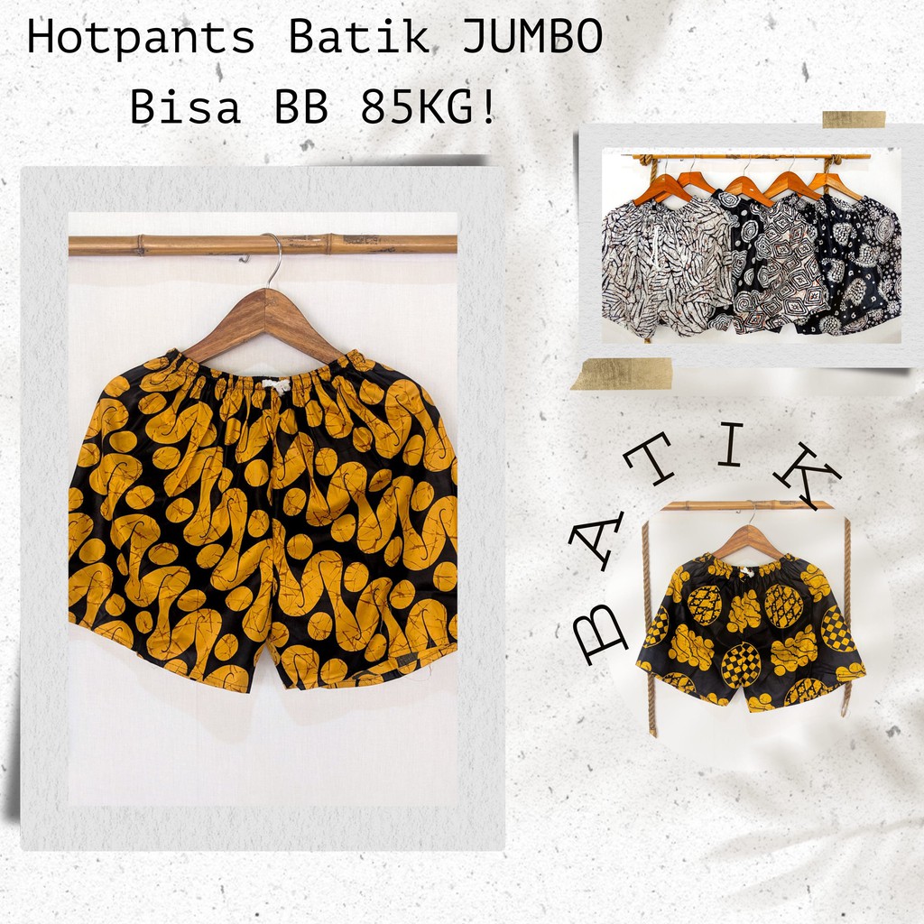 Celana Pendek Big Size Hotpants JUMBO Short Pants Motif Batik Etnik Unik Bahan Nyaman Rayon