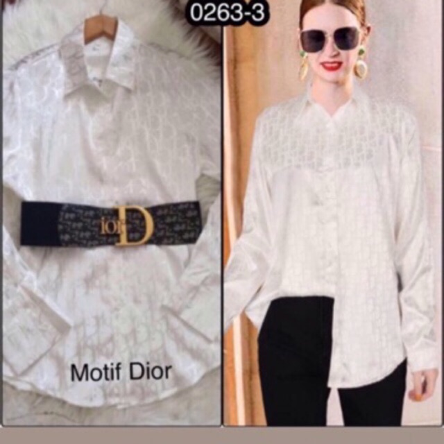 KEMEJA IMPORT DIOR BAHAN SATIN CATTON SILK