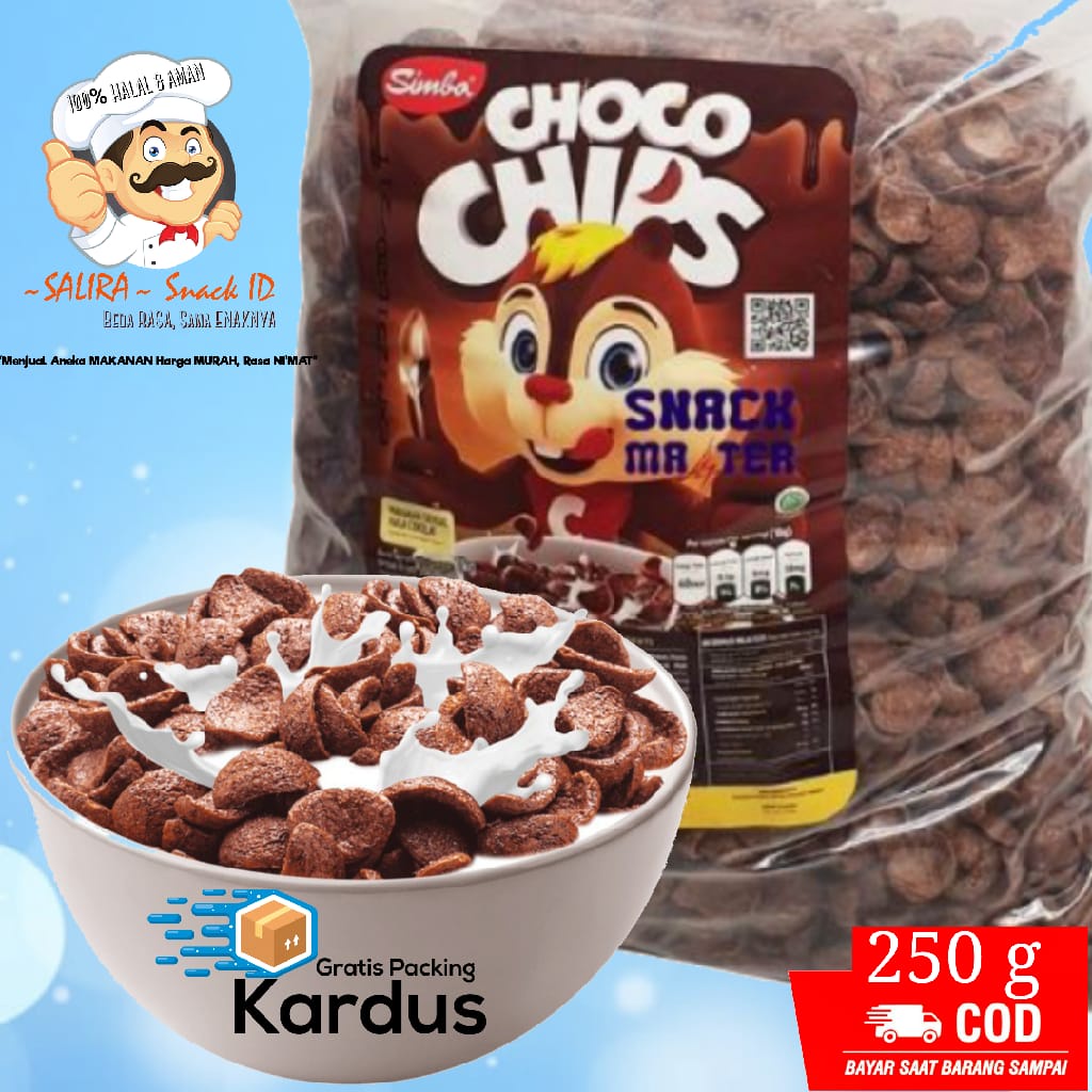 

Koko KRUNCH 250g COKLAT / CHOCO CHIPS SIMBA makanan ringan jajanan murah cemilan sehat snack kiloan