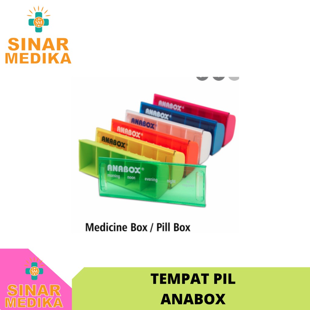 PILL BOX ANABOX . TEMPAT OBAT PIL KAPSUL PAGI SIANG MALAM