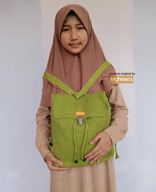 Tas Gendong Polos / Tas Ransel Rajut Polos