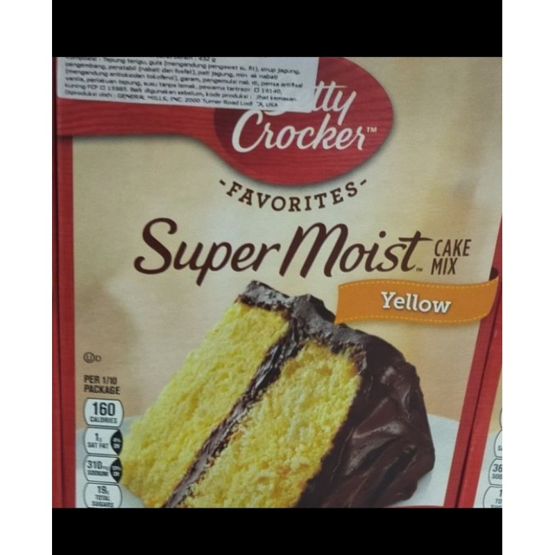 

Betty crokers super moist yellow 432gr tepung