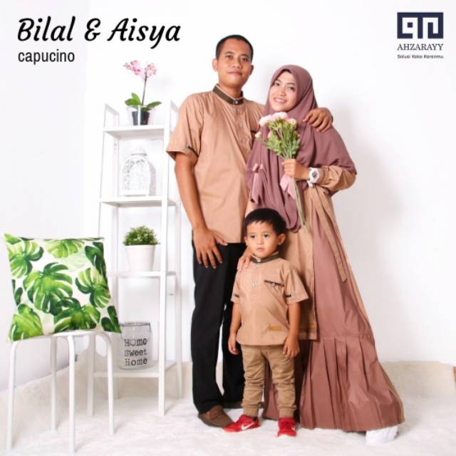 Gamis Couple Aisya Series Ori Ahzarayy- Cappucino