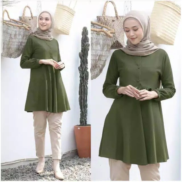 OLG Rafelia Tunik / Long Tunik / Atasan Muslim / Moscrepe