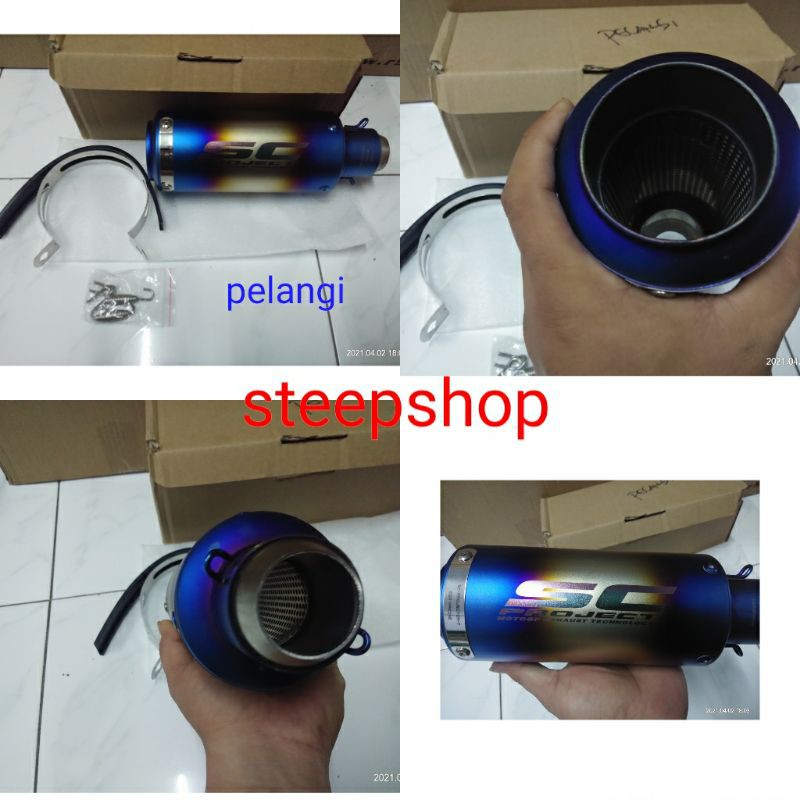knalpot sc project pelangi import,,slip on sc project pelangi import
