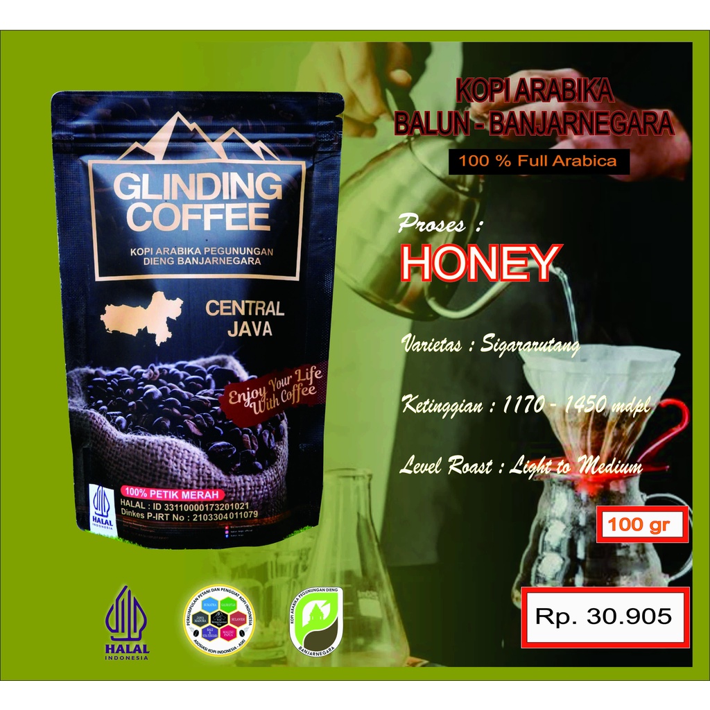 

Kopi arabika balun honey dieng banjarnegara 200 gr