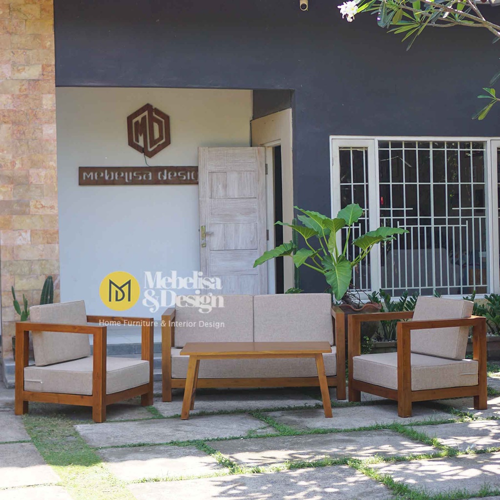 Set Sofa Minimalis Kayu Solid 211 Modern