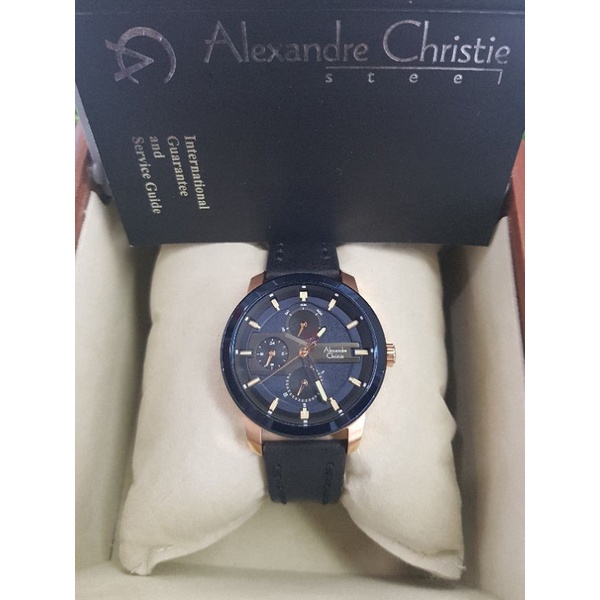 alexandre christie 6562bf wanita rosegold ring biru