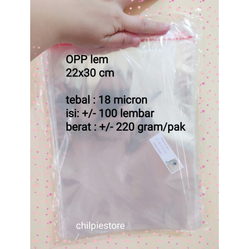 (isi 100) OPP 22x30 beruang / OPP 22x30 cm / Plastik OPP lem 22x30 cm