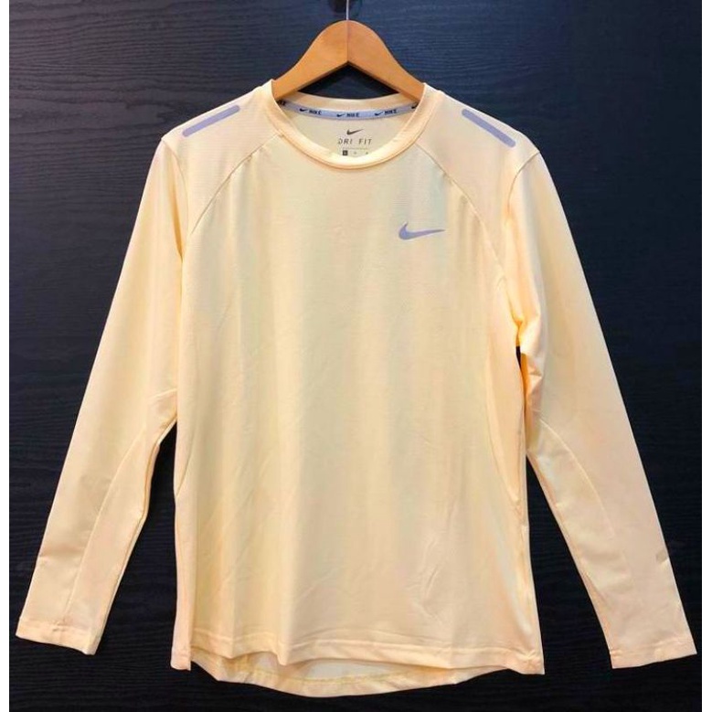 SPORTSWEAR KAOS OLAHRAGA WANITA LENGAN PANJANG IMPORT NIKE HIJAU DUSTY PINK HITAM KUNING FITNESS TRA