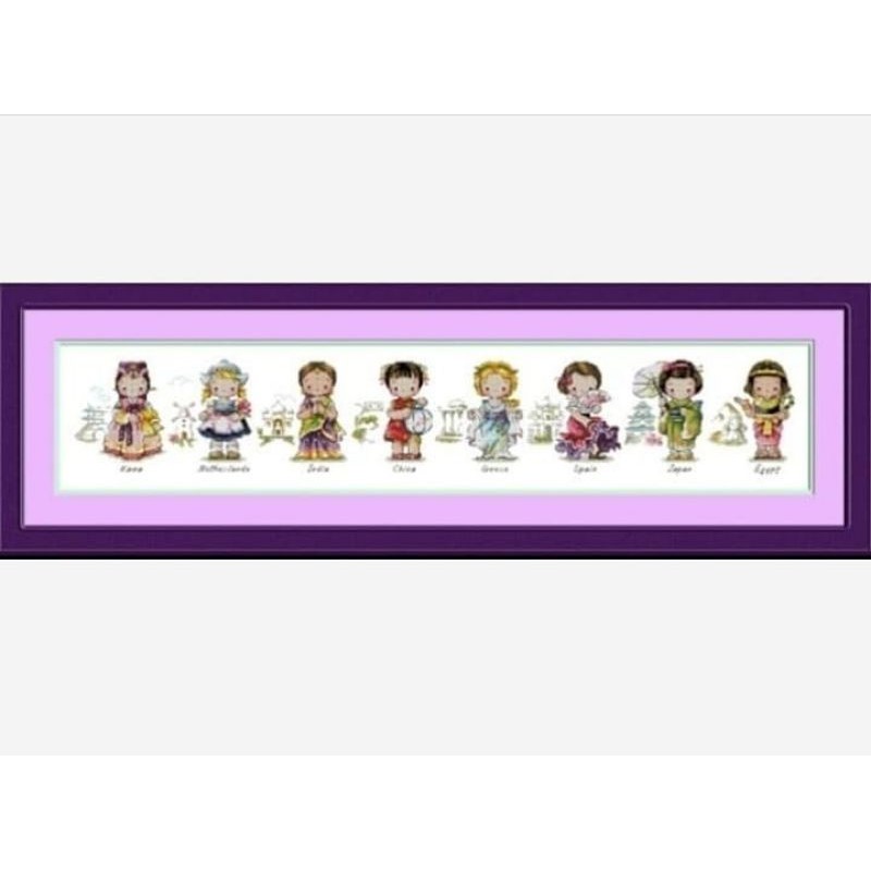 paket kristik kartun wanita berbusana antar negara