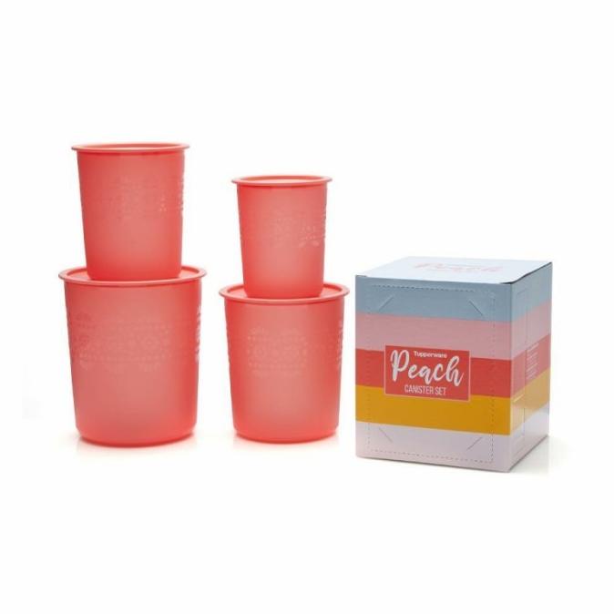 Toples kue lebaran 4 ukuran MOSAIC Peach Canister Set Tupperware --Termurah--