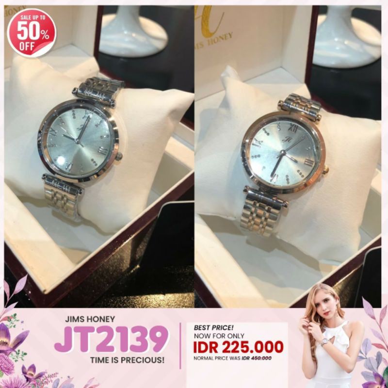 JIMS HONEY 2139 JAM TANGAN WANITA ANTI AIR (FREE EXCLUSIVE BOX KAYU + BATERAI)