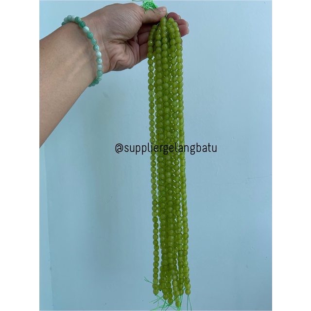 GREEN LIME AGATE FACETED BEADS 8mm cutting kuning hijau gelang kalung