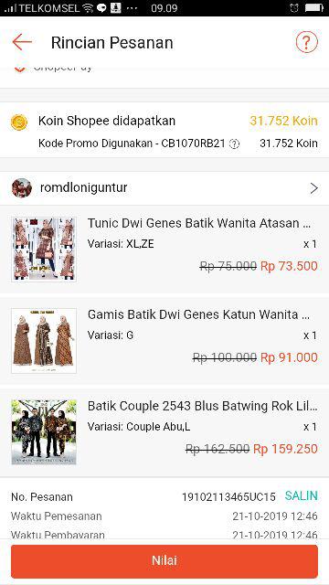 Batik Couple 2543 Blus Batwing Rok Lilit Kemeja Pria Wanita Modern Premium Sarimbit Katun