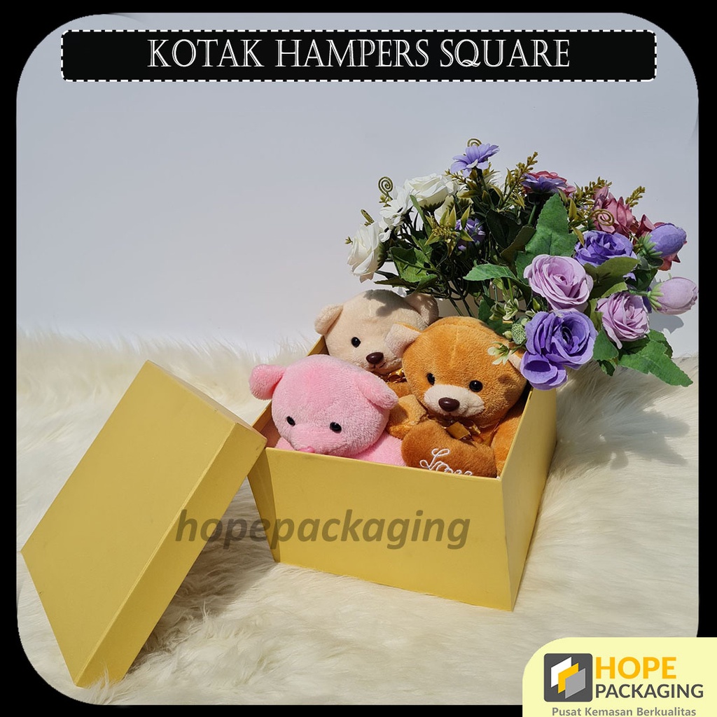 Kotak Hampers Uk. 20cm x 20cm Tinggi 13cm Bloom Square Flower Box Kotak Kado Hampers Square kotak hadiah