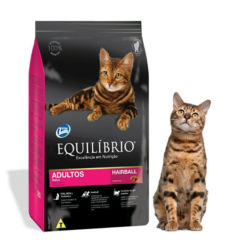 EQUILIBRIO kemasan 500gr FILHOTES INDOOR ( KITTEN ) &amp; ADULTOS HAIRBALL ( ADULT ) MAKANAN KUCING