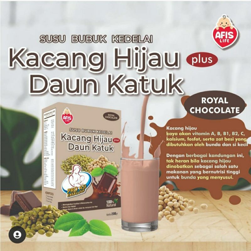 Afis susu kedelai coklat 200 gr/ Pelancar ASI