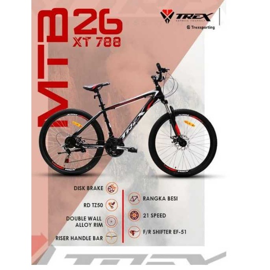 Sepeda MTB TREX XT-785 Ukuran 26 Inch