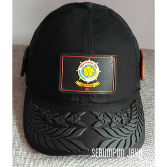 TOPI SATPOL PP PAMEN - TOPI SATPOL PP PAMEN VELCRO 3 PATCH HITAM