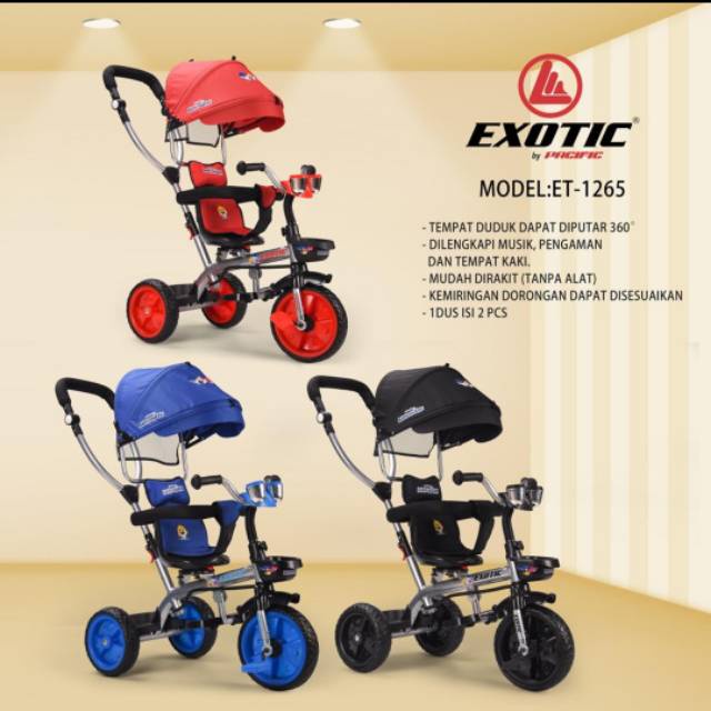EXOTIC ET-1265 Tricycle Stroller Micro Trike Smart Trike Sepeda BMX Sepeda Anak Bayi Sepeda Roda 3 T