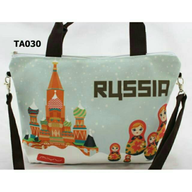 Hand Bag Canvas (Russia Boneka Keramik)