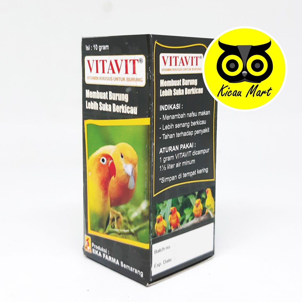 VITAMIN VITAVIT POWDER EKA FARMA OBAT PENGGACOR BURUNG LOVEBIRD ANIS KACER KENARI FIGHTER VTVITAEF